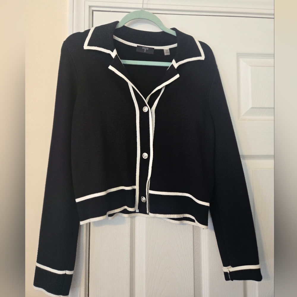 Tahari Black and White Knit Sweater